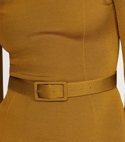 Tom Ford Belted Tech Viscose Blend Sweater In Yellow