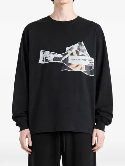 Givenchy Graphic Printed Long-sleeved T-shirt In Blue