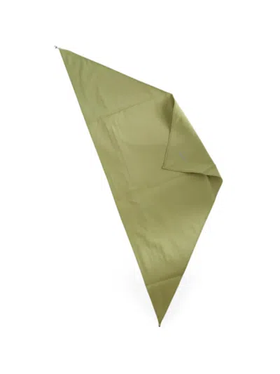 Satisfy Triangular Perforated-detail Scarf In Green