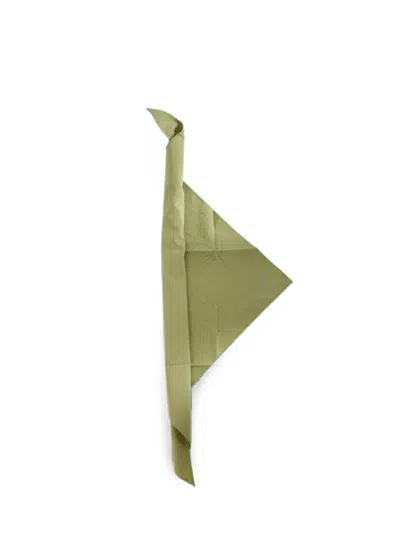 Satisfy Triangular Perforated-detail Scarf In Green
