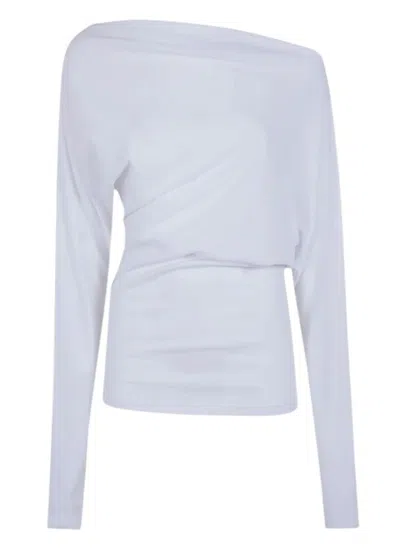 Ann Demeulemeester White Drop Shoulder Top In White