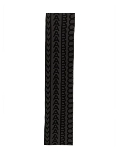 Marc Jacobs The Monogram Knit Scarf In Black