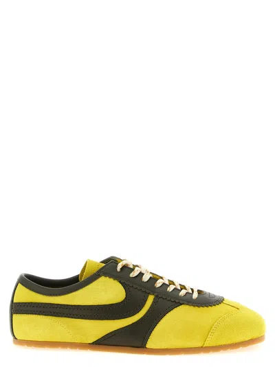 Dries Van Noten Yellow Leather Sneakers