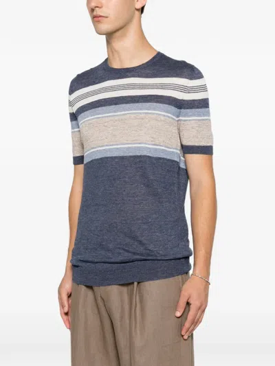 Gran Sasso Horizontal-stripe T-shirt In Blue