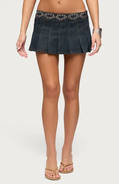 Edikted Roria Grommet Skort In Blue