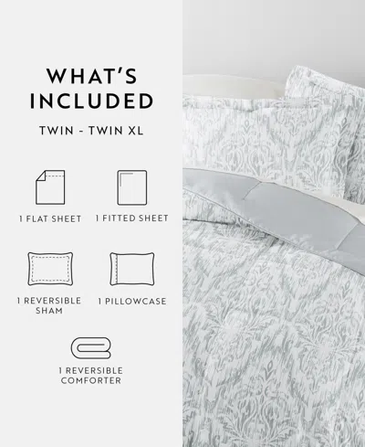 Ienjoy Home Bedding Bundle Patterned 5-piece Comforter Set, Twin In Gray
