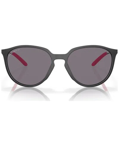 Oakley Sielo 57mm Polarized Round Sunglasses In Matte Black Ink