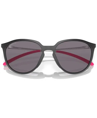 Oakley Sielo 57mm Polarized Round Sunglasses In Matte Black Ink