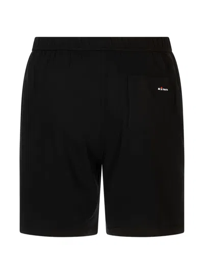 Kiton Logo-embroidered Elasticated Shorts In Black