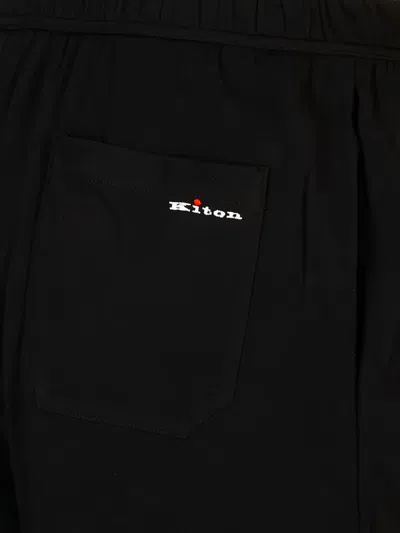 Kiton Logo-embroidered Elasticated Shorts In Black