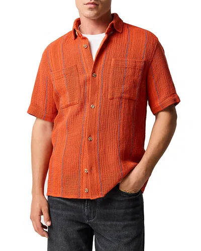 Rodd & Gunn Point Break Regular Fit Short Sleeve Shirt In Orange