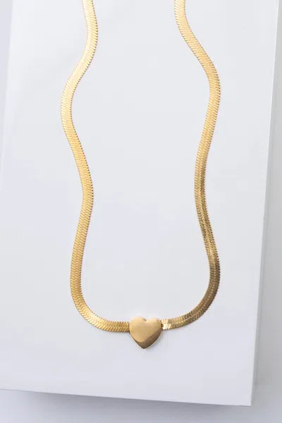 Noonday Herringbone Heart Necklace In Gold