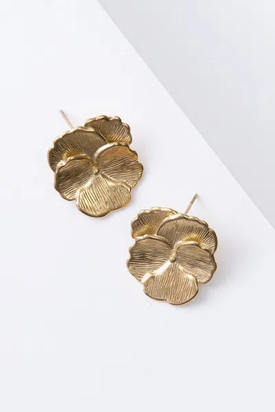 Noonday Pansy Statement Stud In Gold
