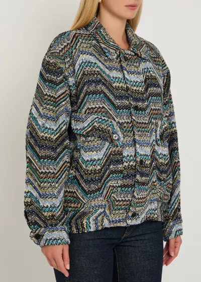 Missoni Zigzag Metallic-knit Jacket In Multi