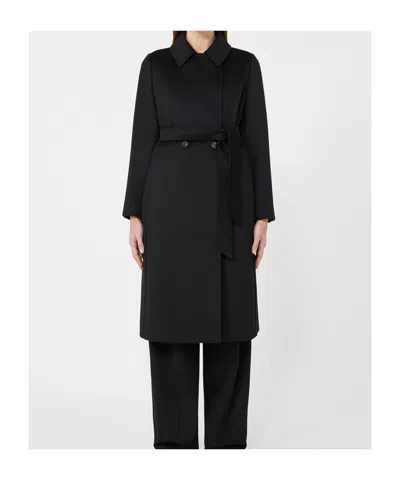 Max Mara Bcollag Belted Double-breasted Coat In Black