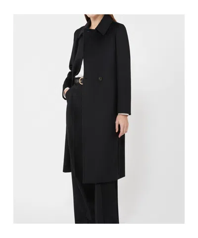 Max Mara Bcollag Belted Double-breasted Coat In Black