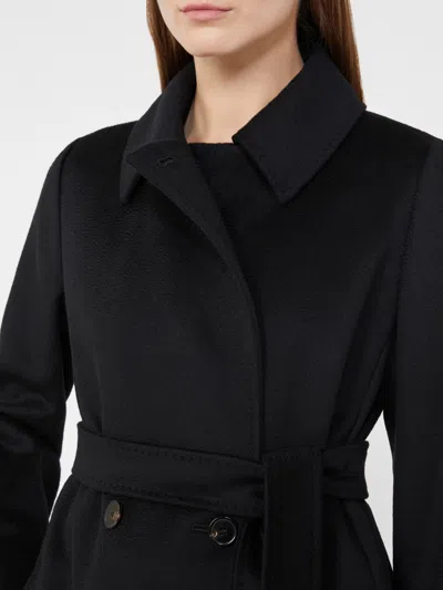 Max Mara Bcollag Belted Double-breasted Coat In Black
