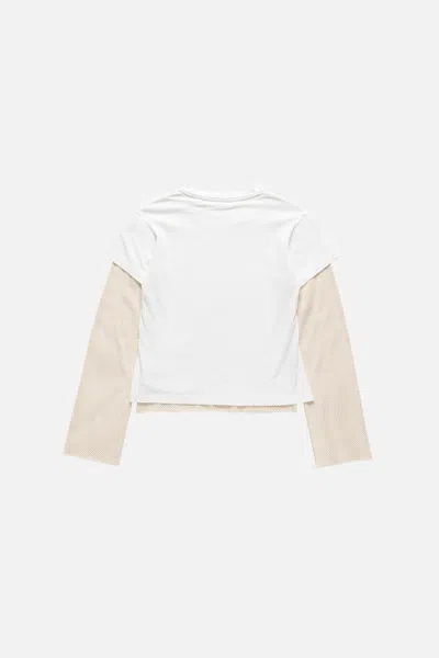 Acne Studios Layered Graphic-print T-shirt In Neutral