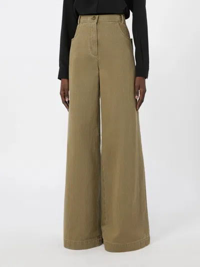 Max Mara Belt Loop Casual Pants In Brown