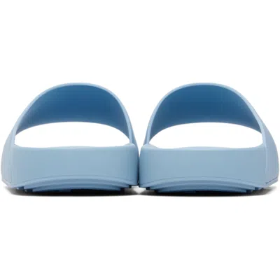 Givenchy Label Slide Mules In Rubber In Blue