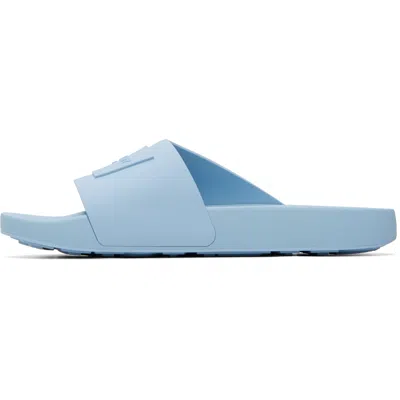 Givenchy Label Slide Mules In Rubber In Blue