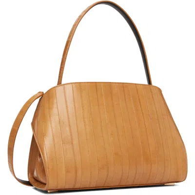 Ferragamo Tan Medium Hug Soft Bicolor Shoulder Bag In Brown