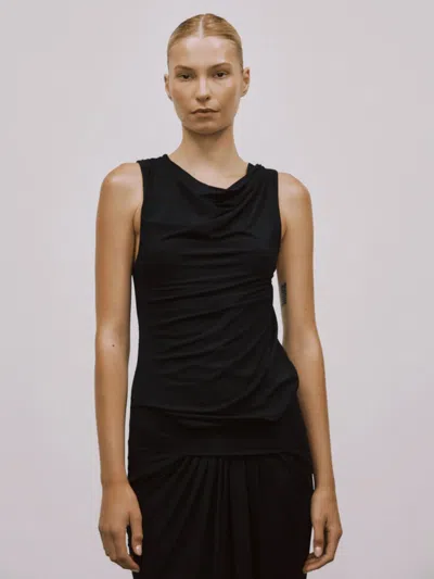 Entire Studios Drape Dress In Black