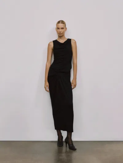 Entire Studios Drape Dress In Black
