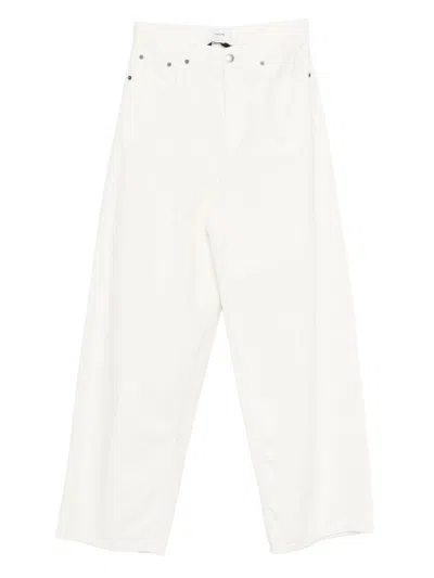 Haikure Bethany Twill Wide-leg Jeans 45 In White