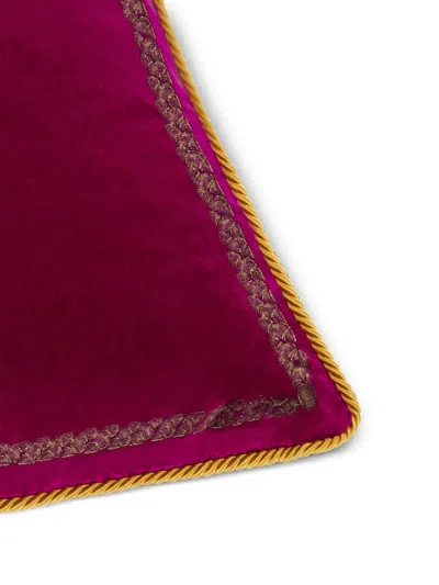 Roberto Cavalli Home Embroidered Rectangular Cushion In Red