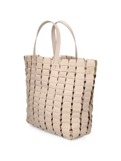 Dragon Diffusion Link Woven Leather Tote Bag In Neutral