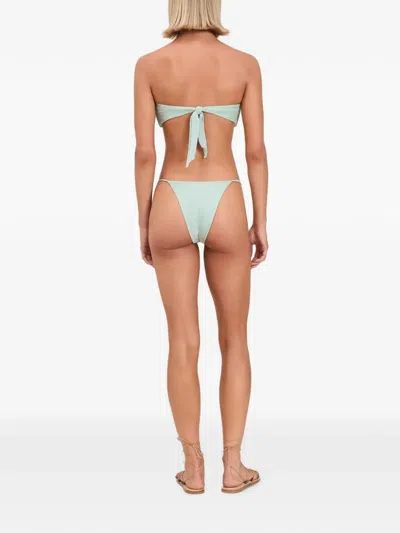 Devon Windsor Anto Bead-embellished Strapless Bikini Top In Blue