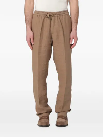 Boglioli Drawstring Elasticated Trousers In Brown