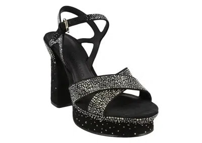Ferragamo Sonya Degrade Crystals Platform Sandals In Black