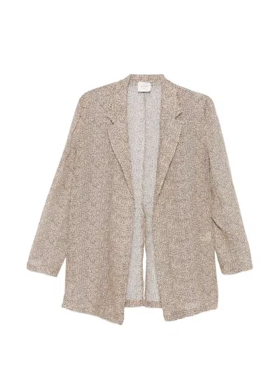 Alysi Single-breasted Blazer Jacket In Brown