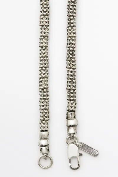 Massimo Dutti Beaded Detail Mixed Necklace In Metallic