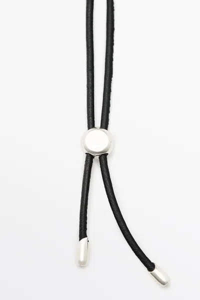 Massimo Dutti Marbled Hoop Necklace In Silver