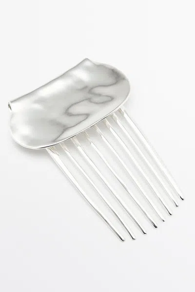 Massimo Dutti Metal Comb In Silver