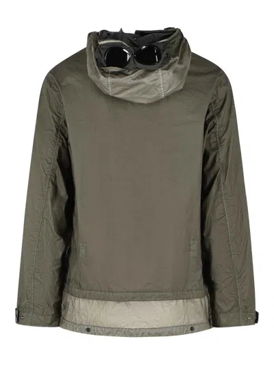 C.p. Company C.p.company Lead Grey Bitm Nylon Goggle Jacket In Green