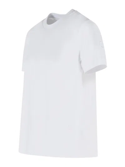 Moncler White Cotton T-shirt In Blue