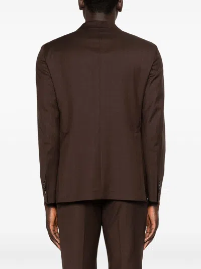 Tagliatore Buttoned Suit In Brown