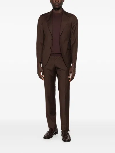 Tagliatore Buttoned Suit In Brown