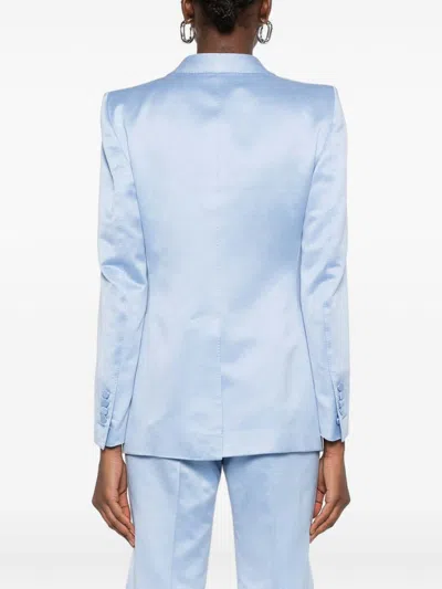 Tom Ford Breasted Blazer In Blue