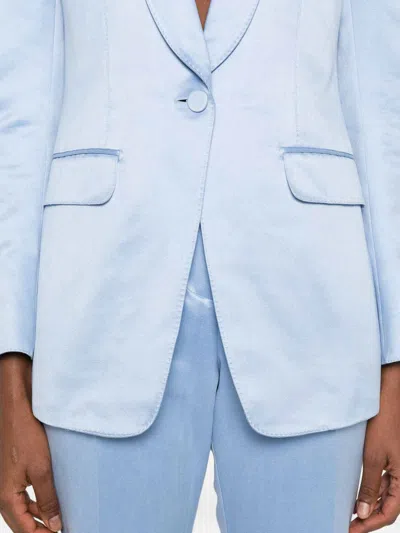 Tom Ford Breasted Blazer In Blue