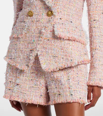 Balmain Tweed Jacket With 2 Buttons In Pink