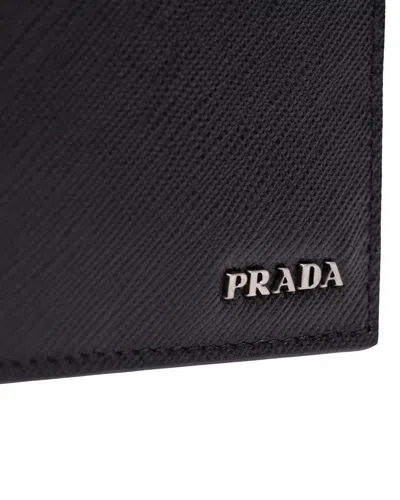 Prada Saffiano Leather Wallet In Black