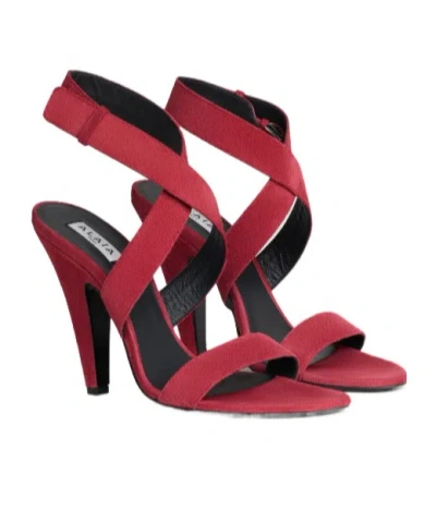 Alaïa Red Cone Leather Sandals In Red