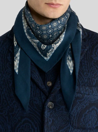 Etro Triangular Scarf In Blue