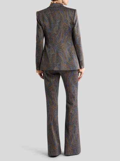 Etro Single-breasted Cotton-blend Jacquard Jacket With Paisley Motif In Multi