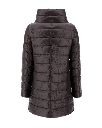 Herno Amelia Quilted Nylon Down Jacket In Brown